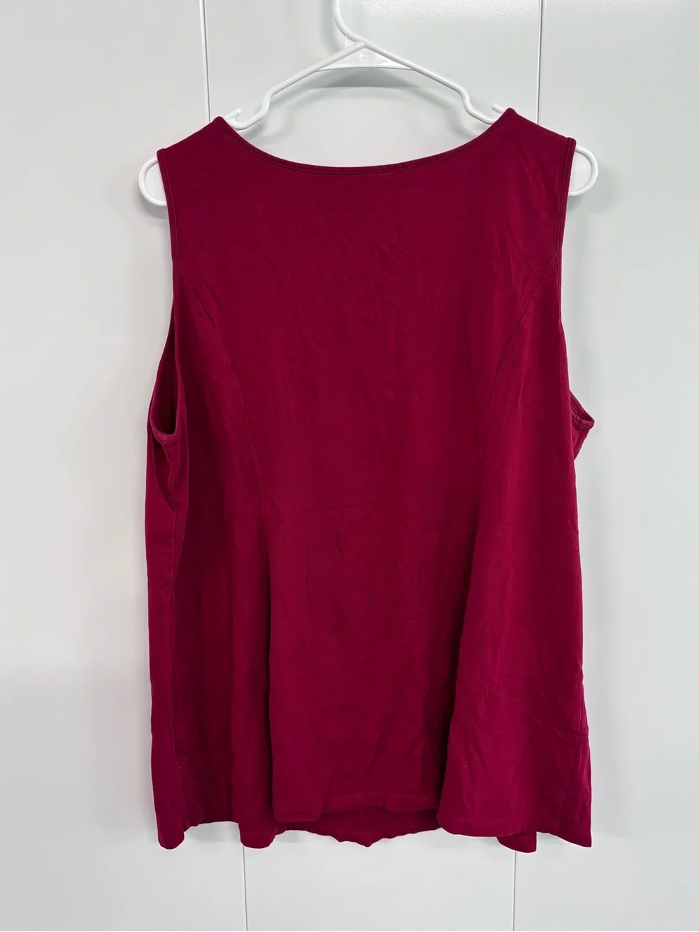 Susan Graver Tank Top Womens Size 1X Red  Liquid Knit Stretch Relaxed Comfort